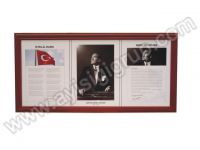 ÜÇLÜ MİLLİ LEVHA SETİ AHŞAP